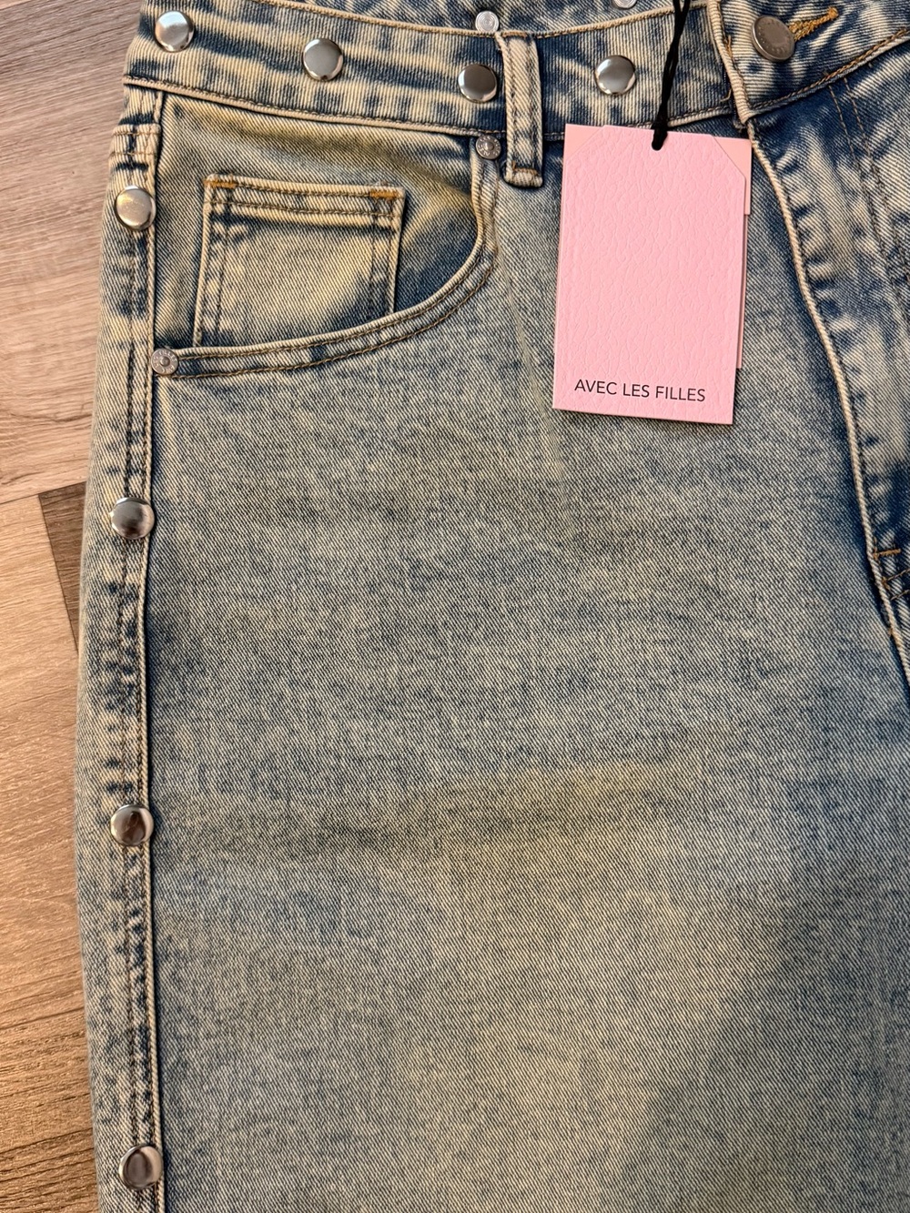 Avec Les Filles Faded Blue Denim Jeans